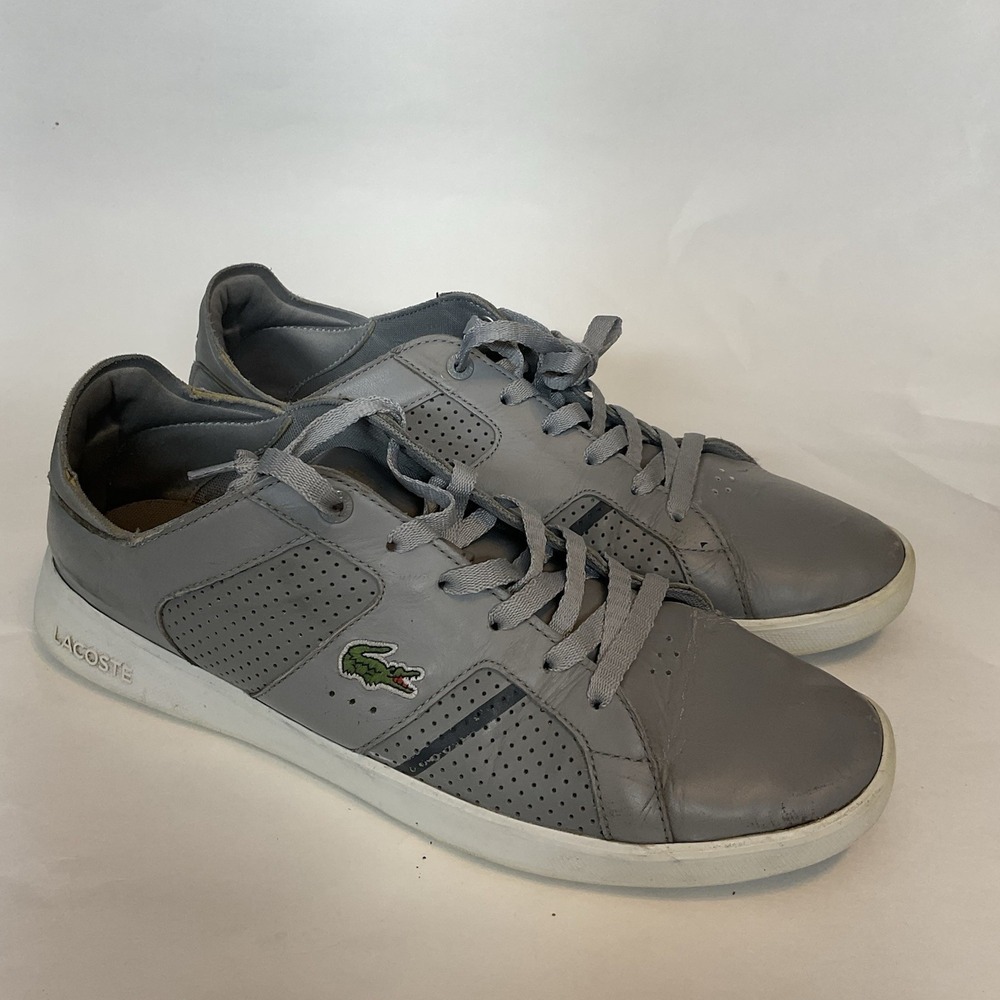 Lacoste Novas QT 7-35SPM0038276 mens size 9,5 Gray Casual Sneakers Lace Up
